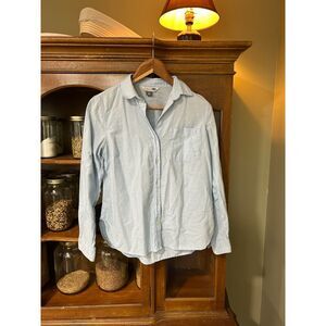 Casual Blue Cotton Button Down Western Cowgirl 100% Cotton